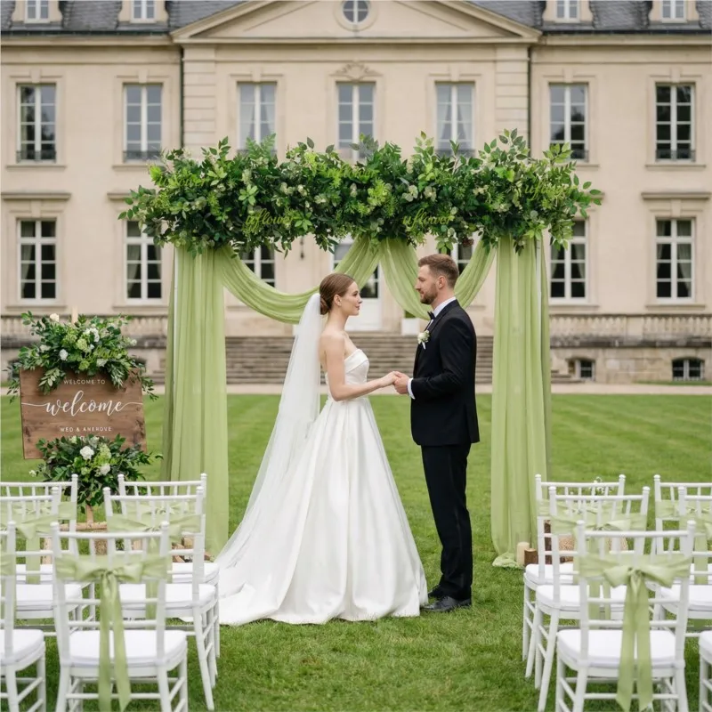 

Artificial Flowers Green Plant Leaf Wedding Table Centerpiece Silk Rose Greenery Arrangement for Party Arch Hanging Floral Props