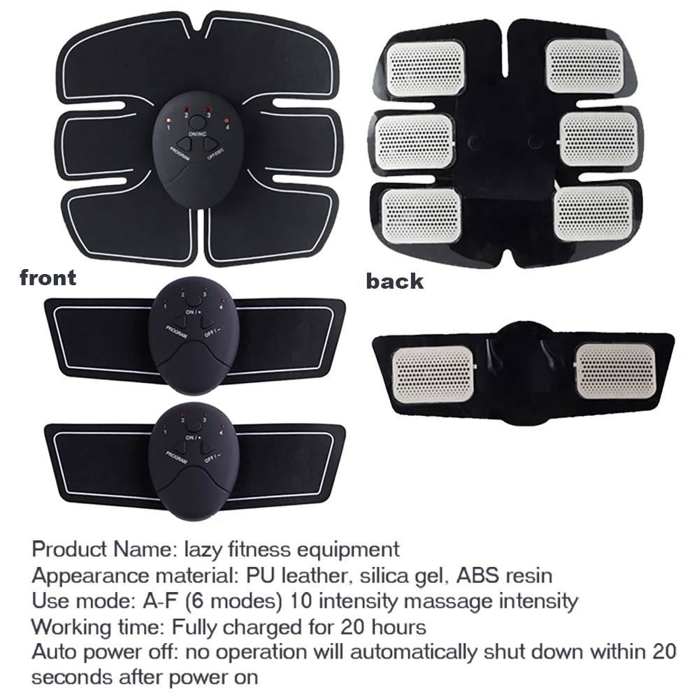 Electric Wireless EMS Muscle Stimulator Buttocks Hip Trainer Abdominal ABS Exercise Fitness Body Slimming Massager Stickers