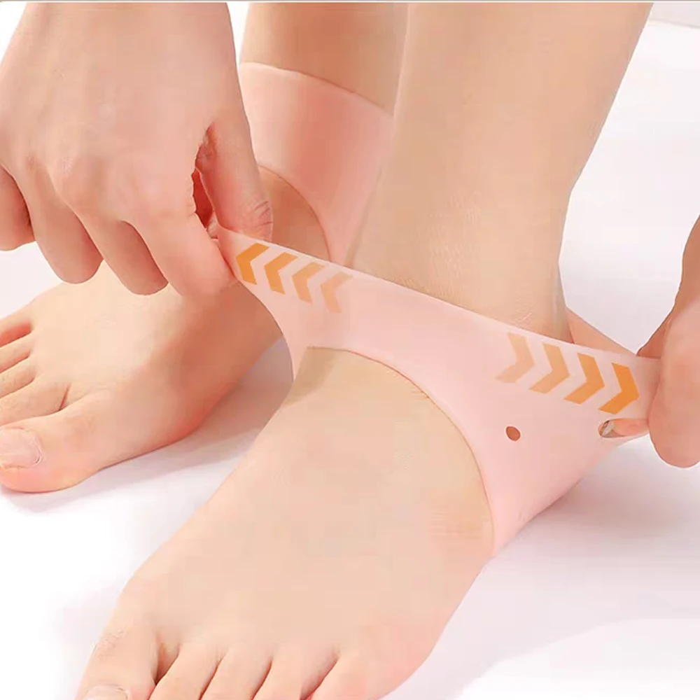 Silicone Heel Socks Gel Moisturizing Shoe Covers for Dry and Cracked Skin Foot Care Tools Plantar Fasciitis Relief Inserts Pads