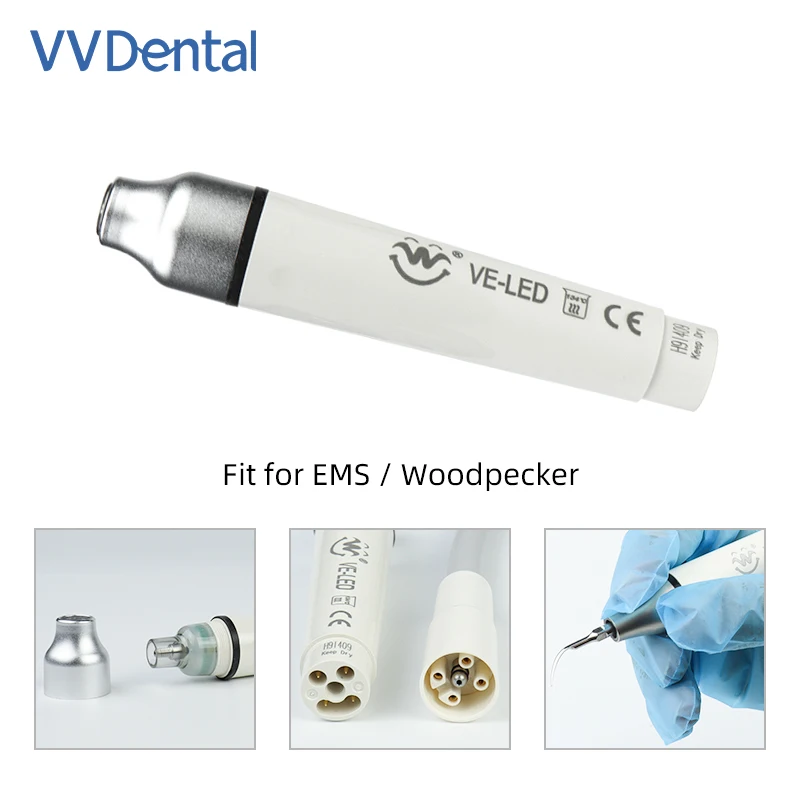 VVDental 3 Models Dental Ultrasonic Scaler Handle For EMS WOODPECKER SATELEC Dental Piezo Scalers Dentistry Handpiece Tools