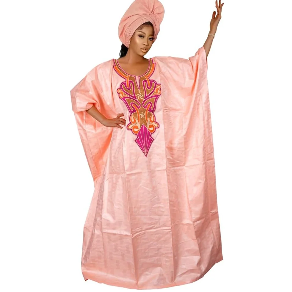 

Plus Size African Clothes for Women 2025 New African Dashiki Ankara Bazin Riche Design Wedding Party Dresses with headscarf