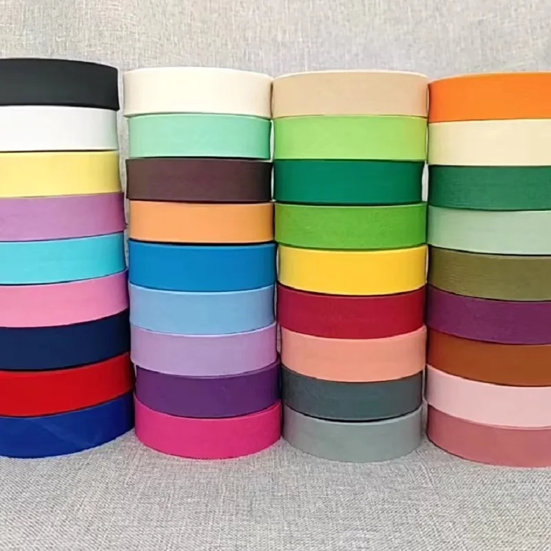 20MM 100% Baumwolle Schrägband, gefalteter Stoffstreifen für DIY-Nähzubehör, Kantenverkleidung, Bastelzubehör, 5/10 Meter pro Rolle – Detail 1