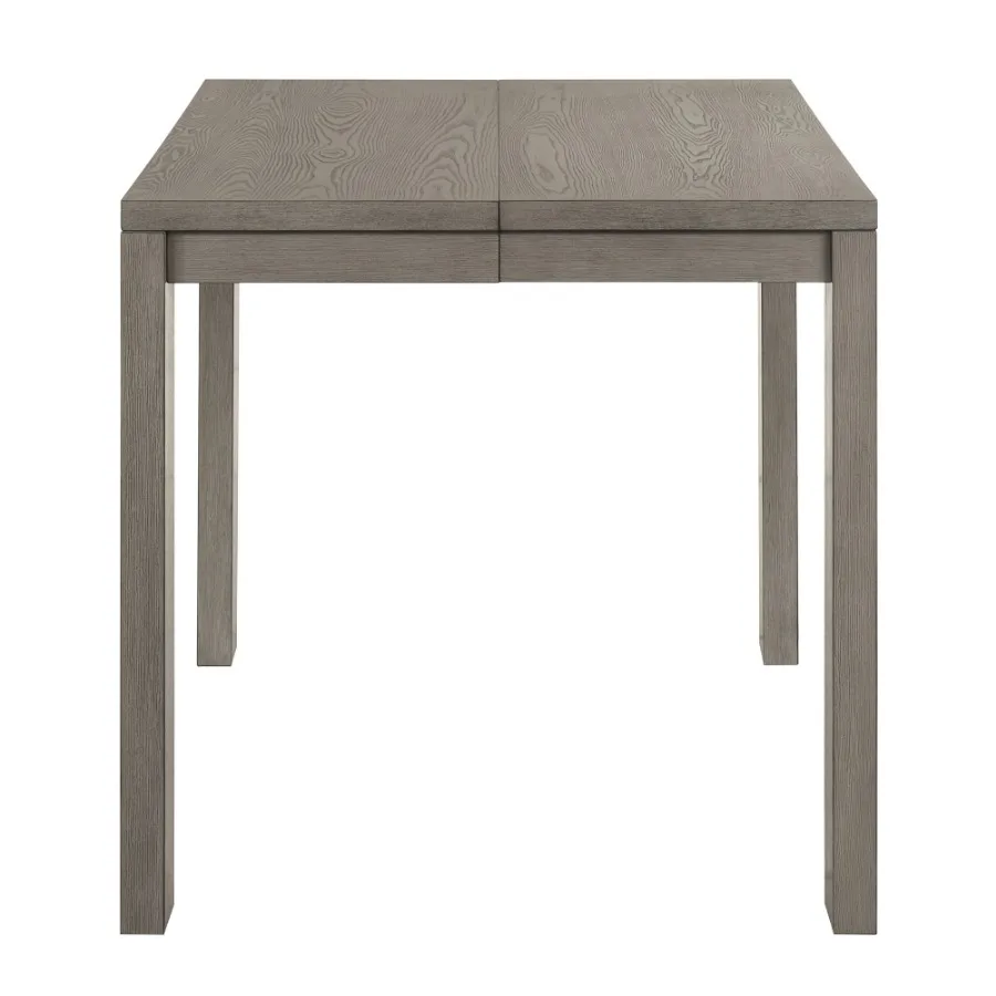 7pc Dining Set Contemporary Farmhouse Style Counter Height 18 Expandable Leaf Table Gray Finish Upholstered Chairs Wooden Solid