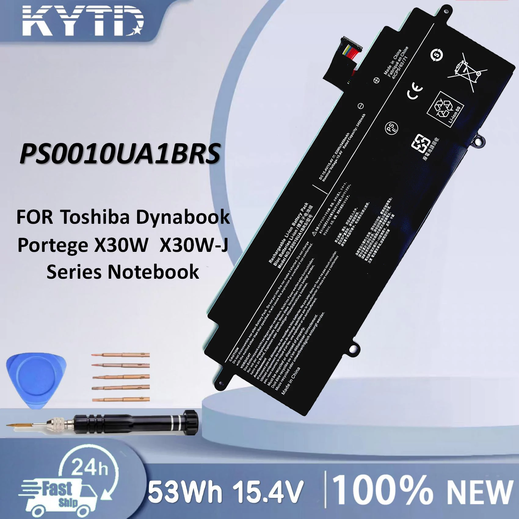 KYTD PS0010UA1BRS Laptop Battery For Toshiba Dynabook Portege X30W  X30W-J Series Notebook 15.4V 53WH 3450mAh