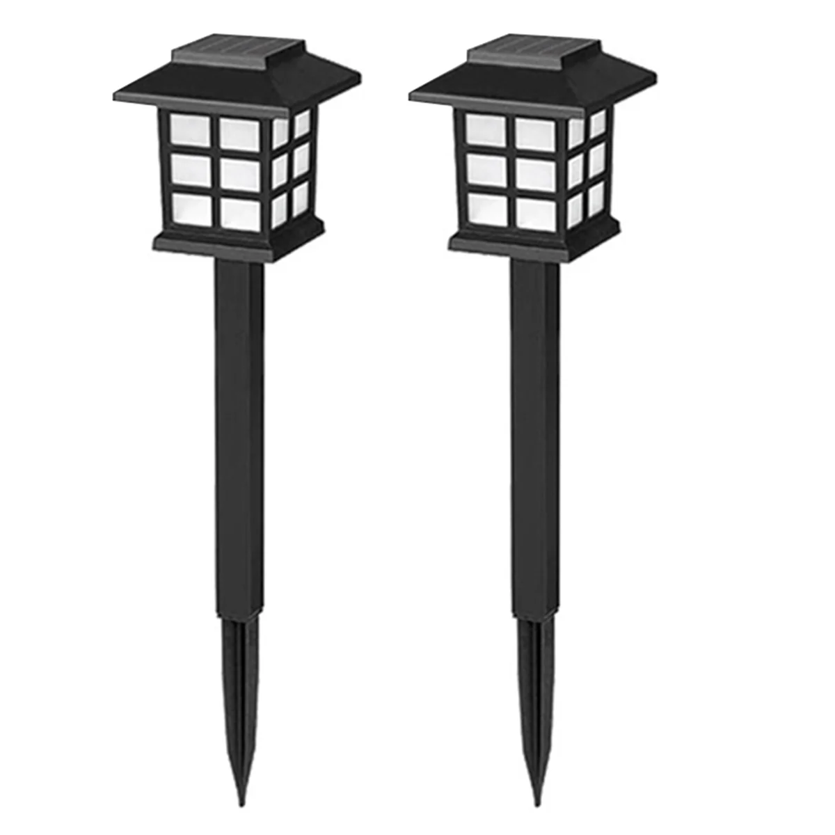 2Pcs LED Solar Pathway Lawn Lights Outdoor Waterproof Solar Lamp for