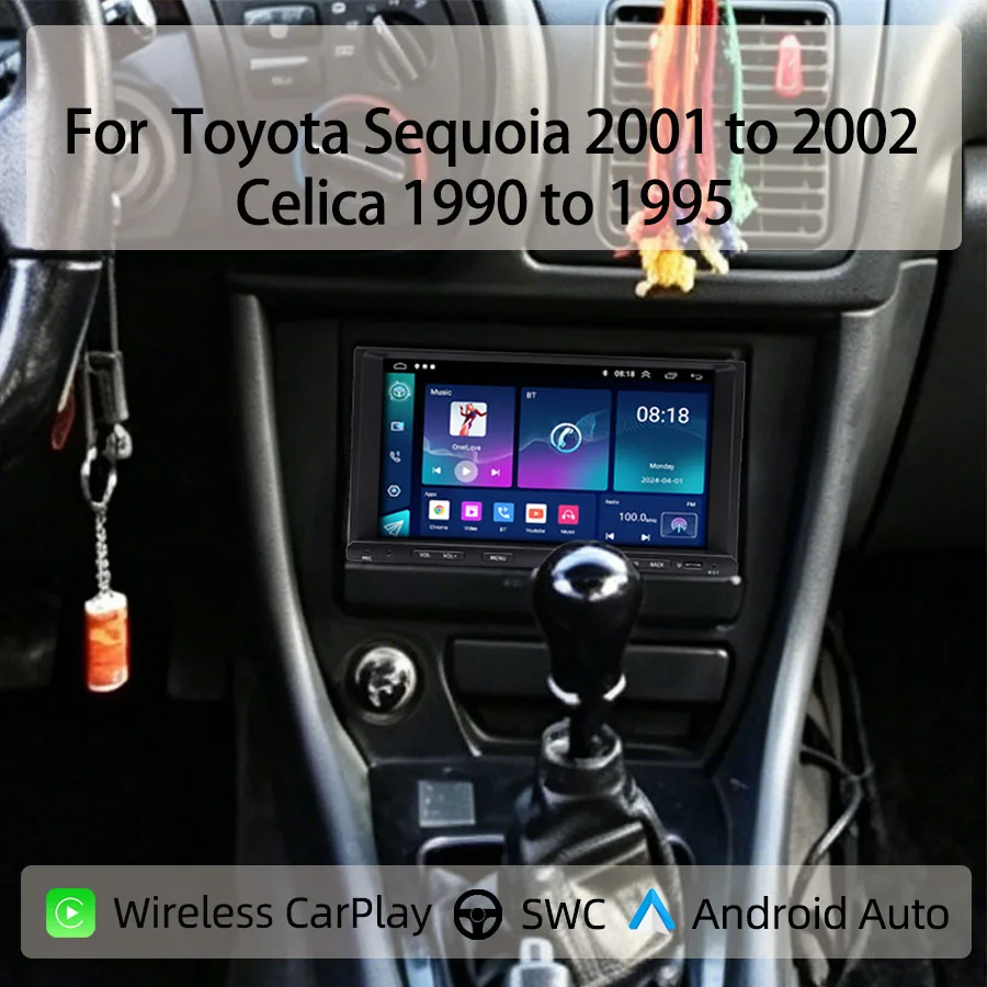 7“Android Car Radio For Toyota Sequoia/ Celica Wireless CarPlay Android Auto GPS Nav Bluetooth Steering Control