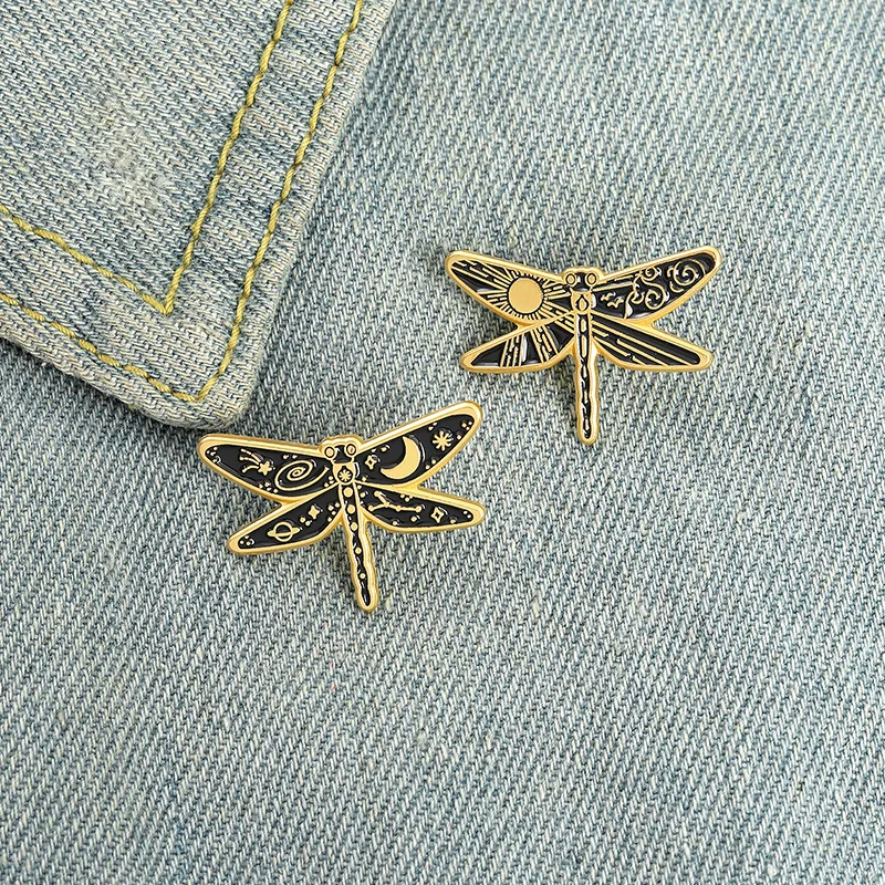 Creative Trendy Cartoon Butterfly Cute Mini Dragonfly Oil Drop Lapel Brooch Badge Pin Denim Bag Gift Men Women Fashion Jewelry