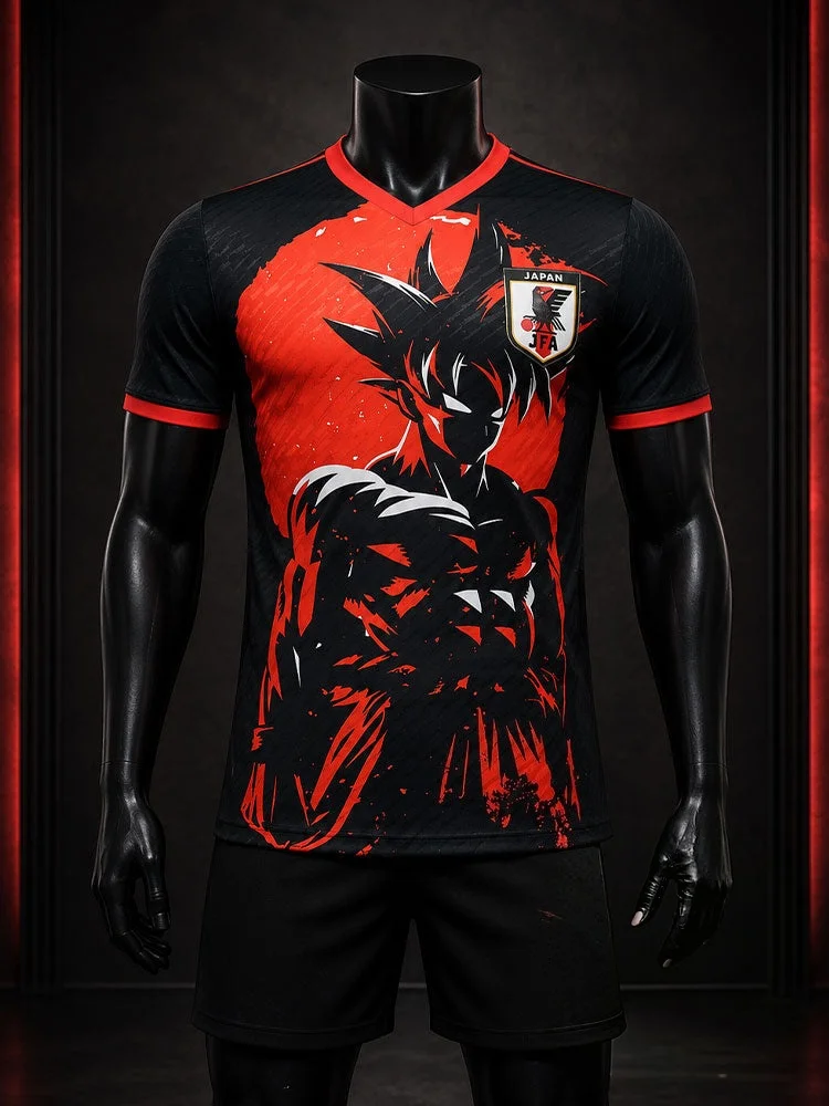 Dragon Ball Saiyan Goku 10, 3D-Druck, Fußballtrikot für Herren, atmungsaktives, schnelltrocknendes T-Shirt mit kurzen Ärmeln, passende Familienkleidung. – Detail 3