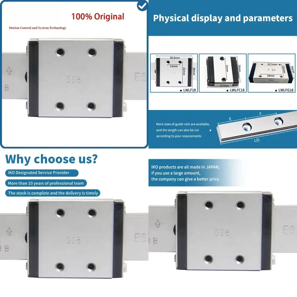 Stainless Steel Linear Block Guide Slider Bearing for IKO LWLF18B LWLFC18B LWLFG18B | Linear Motion Component for CNC Machine