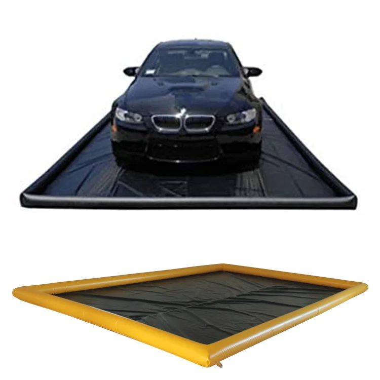 Environmentally friendly mobile car wash mat inflatable car wash mat