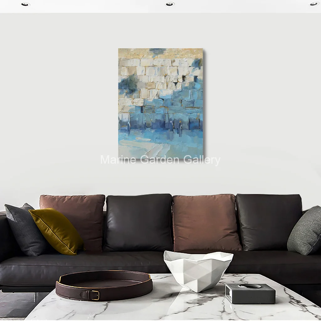 Impasto Kotel Canvas Art Abstract Western Wall Oil Painting Hand Painted Jerusalem Landscape For Hallway Study Room Jewish Home
