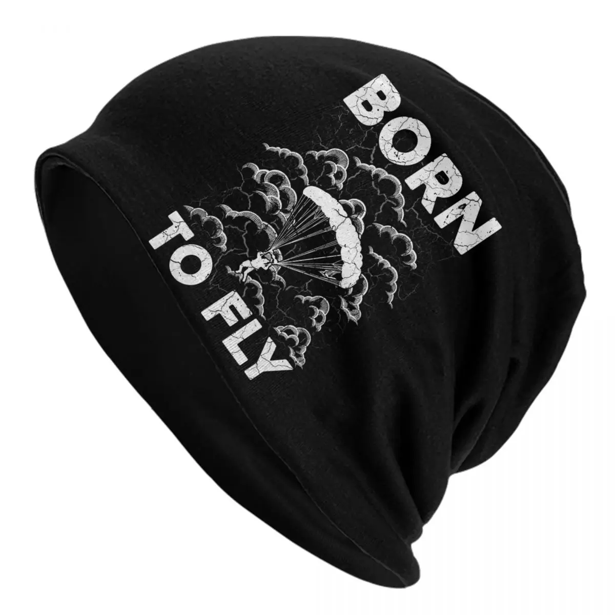 Custom Born To Fly Paraglider Beanie Cap Winter Bonnet Knitting Hats Ski Paragliding Skydiving Sprort Skullies Beanies Hats For