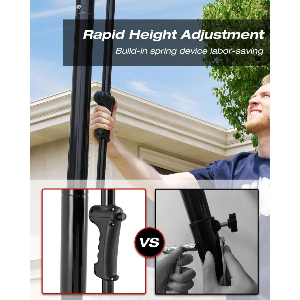 Sistema de cesta de basquete ajustável portátil - tabela inquebrável de 45", faixa de altura 4,8-10 pés para crianças brincadeiras ao ar livre