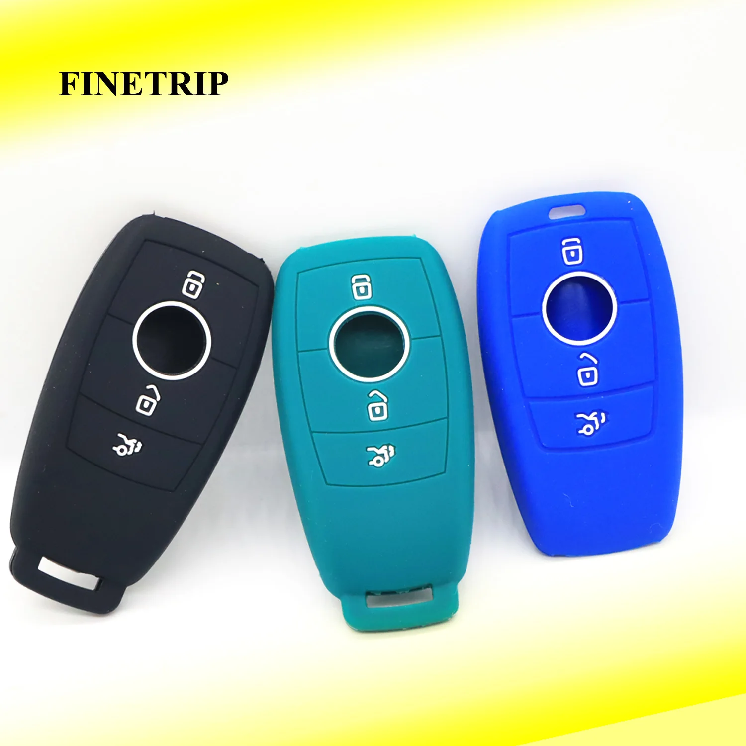 

Silicone 3 Button Car Key Case Cover Shell Fob For Mercedes Benz A B C E S Class W204 W205 W212 W213 W176 GLC CLA AMG W177