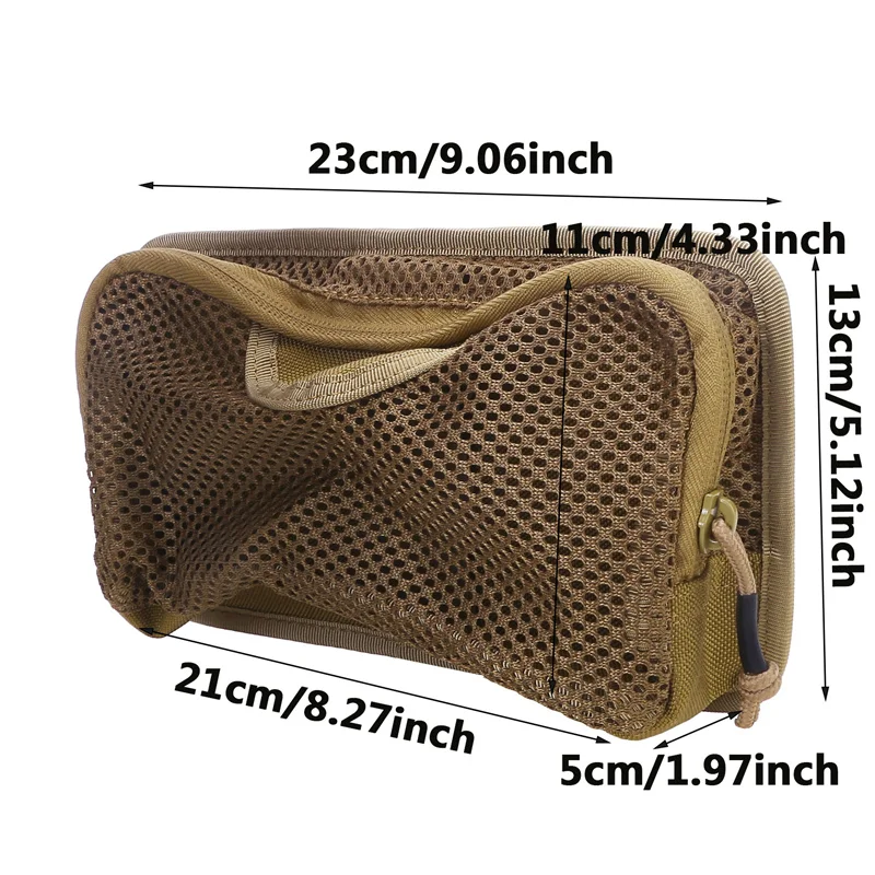 Backpack Bag Insert Modular Organizer Hook Fasteners Mesh Pocket Utility Admin Pouch Hunting Nylon Zipper Closure New