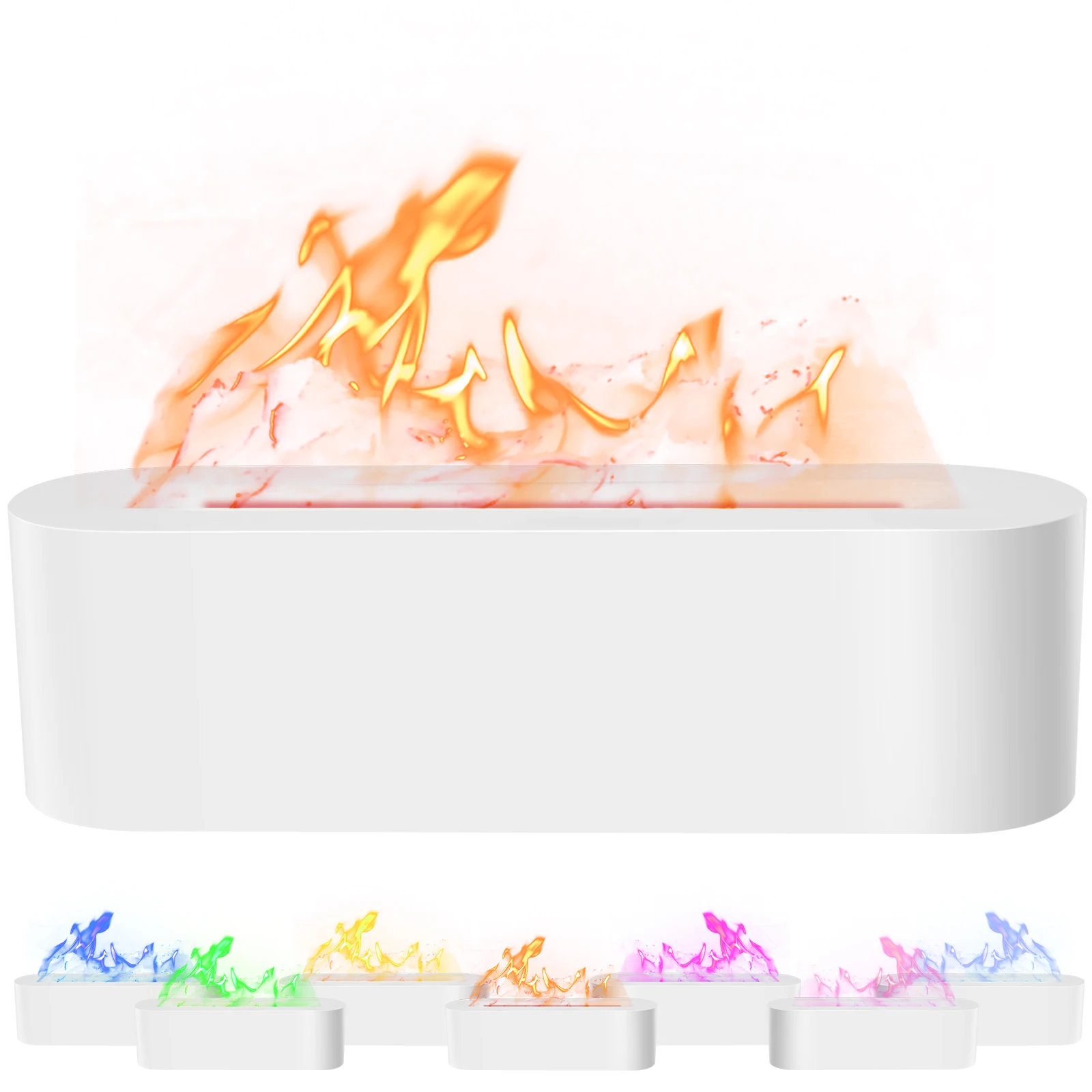 Flame Essential Oil Diffuser 7 Colors Flame Effect Humidifier USB Powered Flame Diffuser Humidifier with 3 Timer 150ml Essential