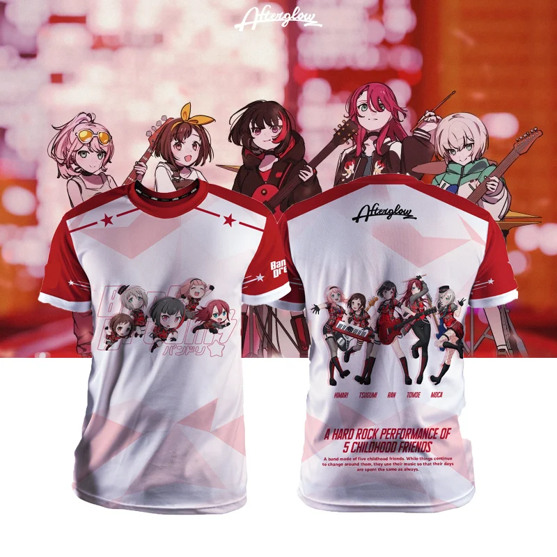 Popular Girl band BanG Dream Afterglow T-shirts 3D Mitake Ran Print Kids Anime Tees Summer Men Women Harajuku Short Sleeve Tops