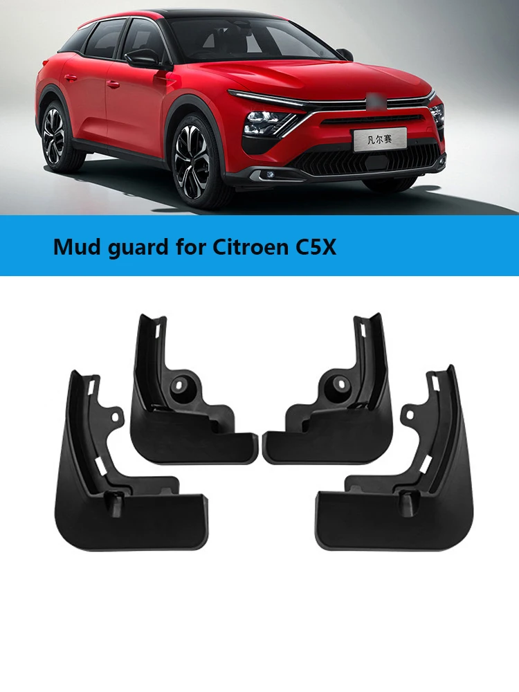 

4 pcs Car Molded Mud Flaps For Citroen C5X 2021 2022 2023 ash Guards Mudguards Mudflap Car Accessories