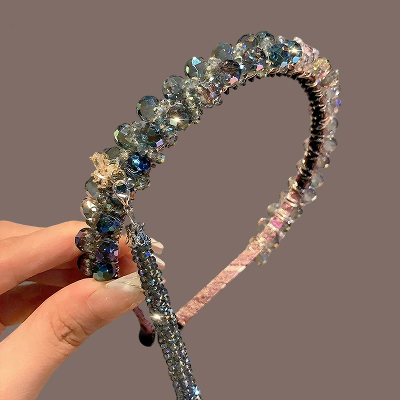 エレガントなヴィンテージクリスタルヘアピンヘアバンド女性のファッショナブルなダイヤモンド多用途アウトドアヘッドバンドヘアアクセサリー