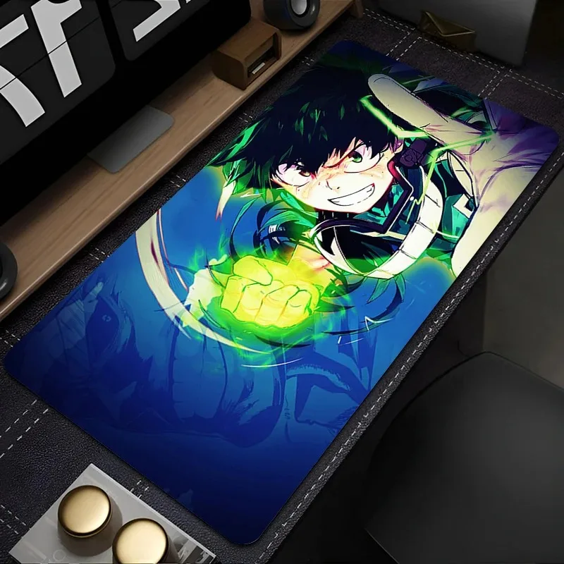 Midoriya Izuku بطلي الأكاديمية أنيمي ماوس الوسادة ألعاب الكمبيوتر خزانة لوحة المفاتيح حصيرة مكتبية مكتب الملحقات منصات الماوس الكبيرة 900x400 سنتيمتر