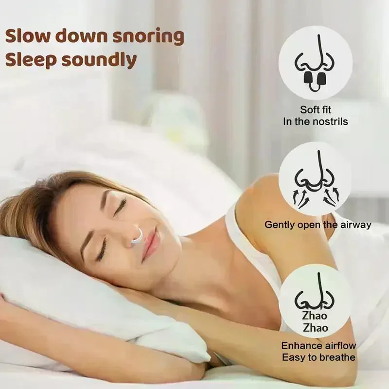 3Pcs/box Silicone Nose Clip Anti Snoring Nasal Dilator Stop Snore Aid Nose Breathe Strips Easy Breathe Improve Sleeping Aid