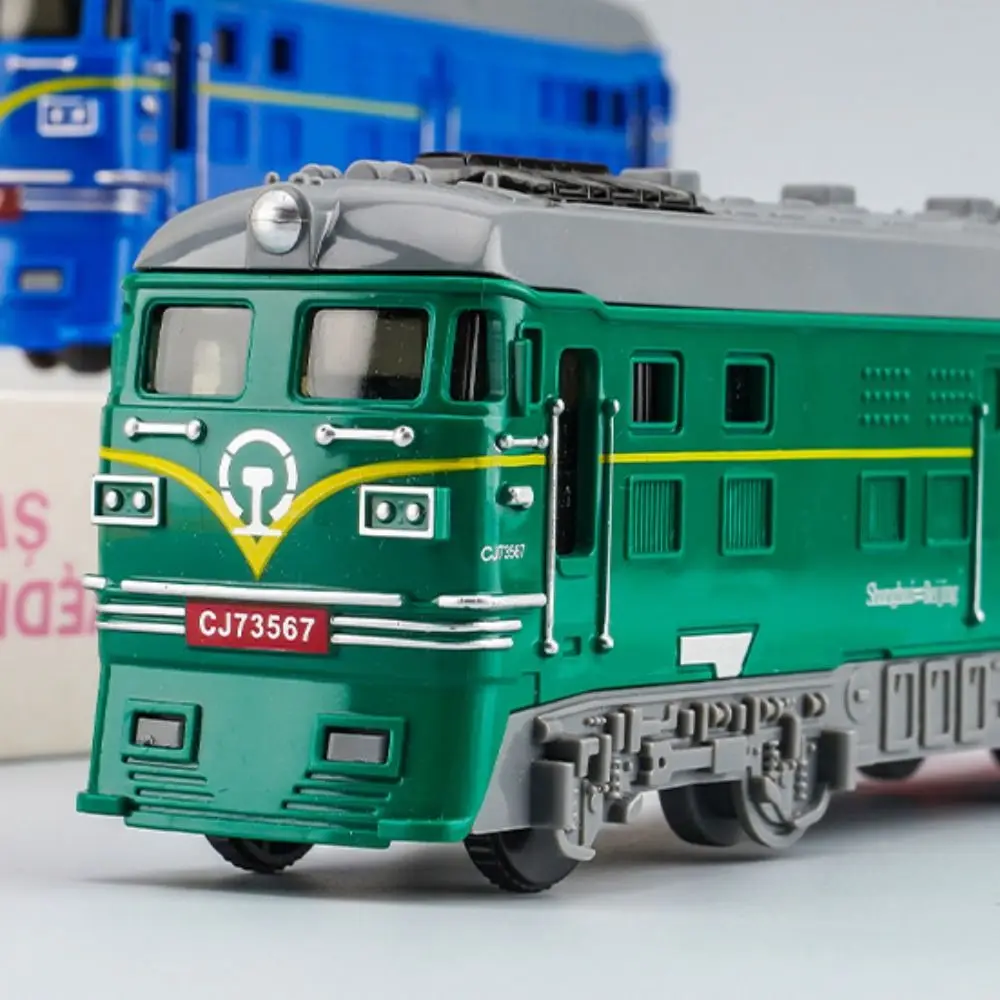 Modelo de trem inercial de escala para crianças, brinquedo educativo, puxar, veículo ferroviário, plástico, miniatura, carro, presente