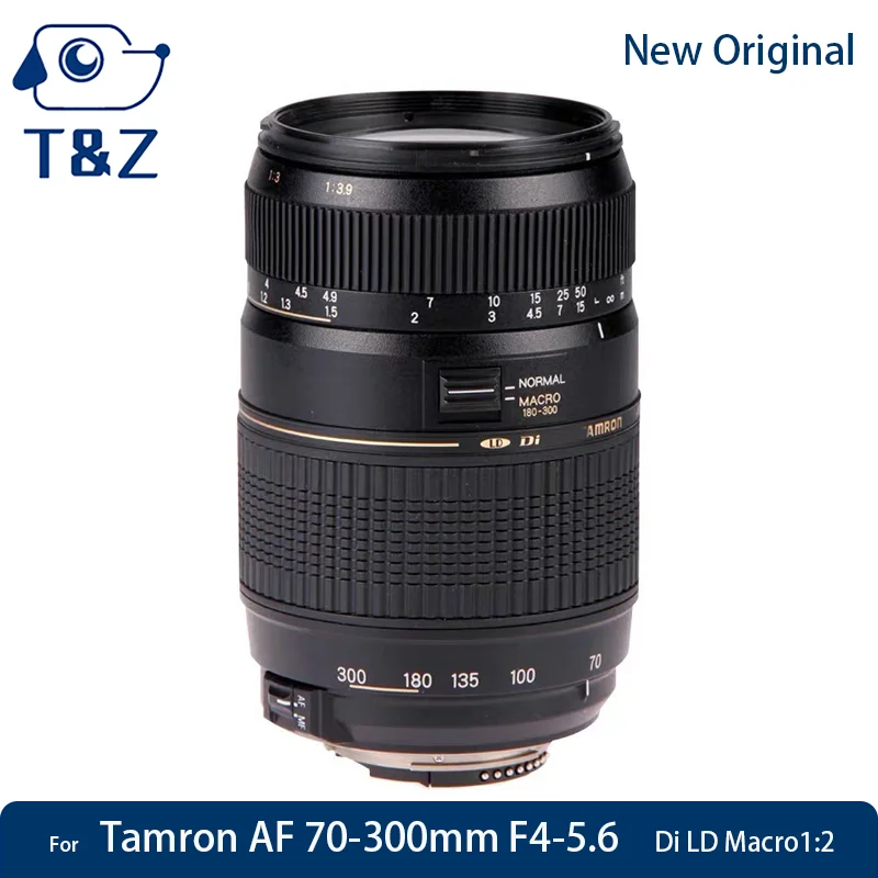 98% новый оригинальный макрообъектив с автофокусом Tamron 70-300 мм F4-5,6 A17 для камеры Nikon Canon AF 70-300 4-5,6 телеобъектив с зумом