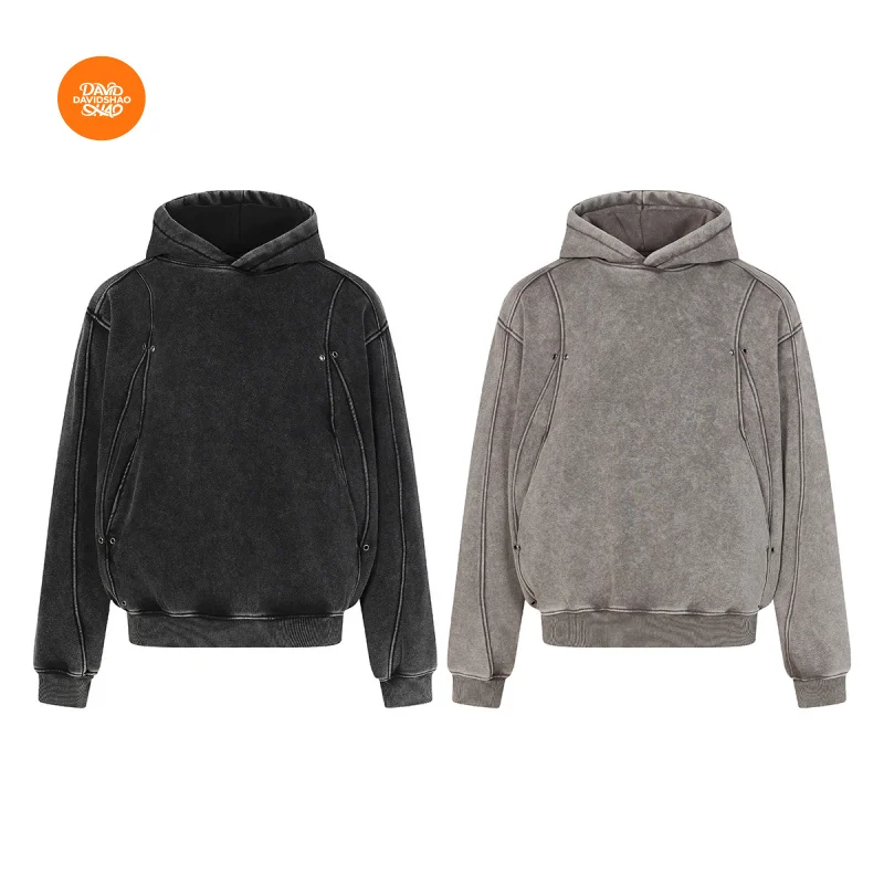 

DAVIDSHAO, размер ЕС, США, высокое качество, уличная уличная одежда, роскошная мужская одежда, осенне-зимняя флисовая толстовка, тяжелая толстовка с капюшоном