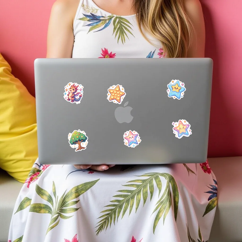 35/50 قطعة من ملصقات نمط نجمة كرتونية لطيفة ملصقات سفر مقاومة للماء للأطفال يمكنك صنعها بنفسك والكمبيوتر المحمول والهاتف المحمول والأمتعة ديكور كاواي #5