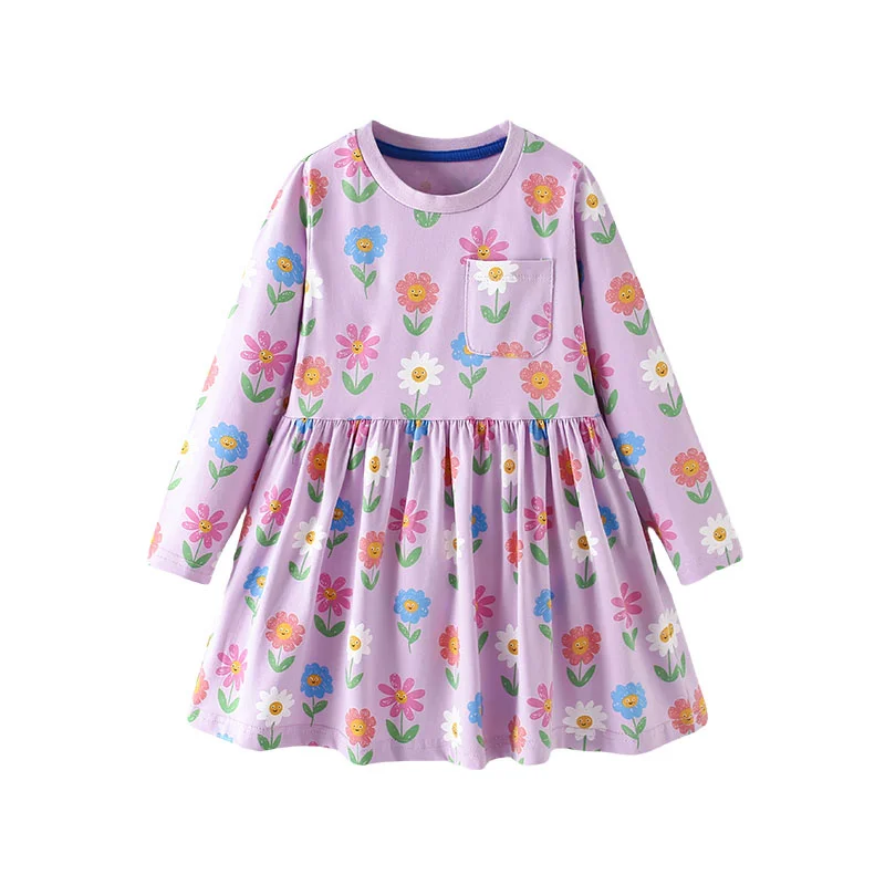 

Zeebread 2-7T New Arrival Princess Girls Dresses Flowers Print Party Toddler Hot Selling Baby Frocks Costume Kids Dress