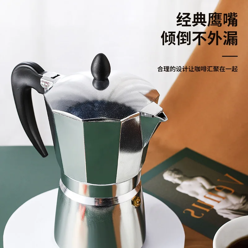 Classic Stovetop Moka Pot, Aluminum Espresso Maker with Replacement Parts, Cuban Coffee Maker for Home & Camping Use