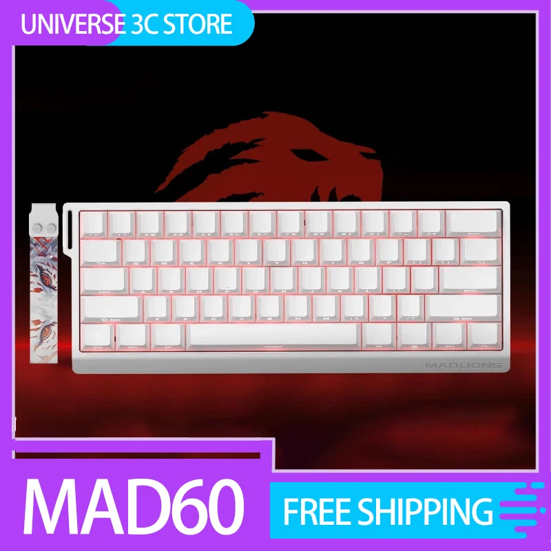 Madlions Mad60 Mechanical Keyboard Magnetic Switch 61/68keys Mad68 Wired Hot Swap Rapid Trigger Esports Gaming Keyboard Custom