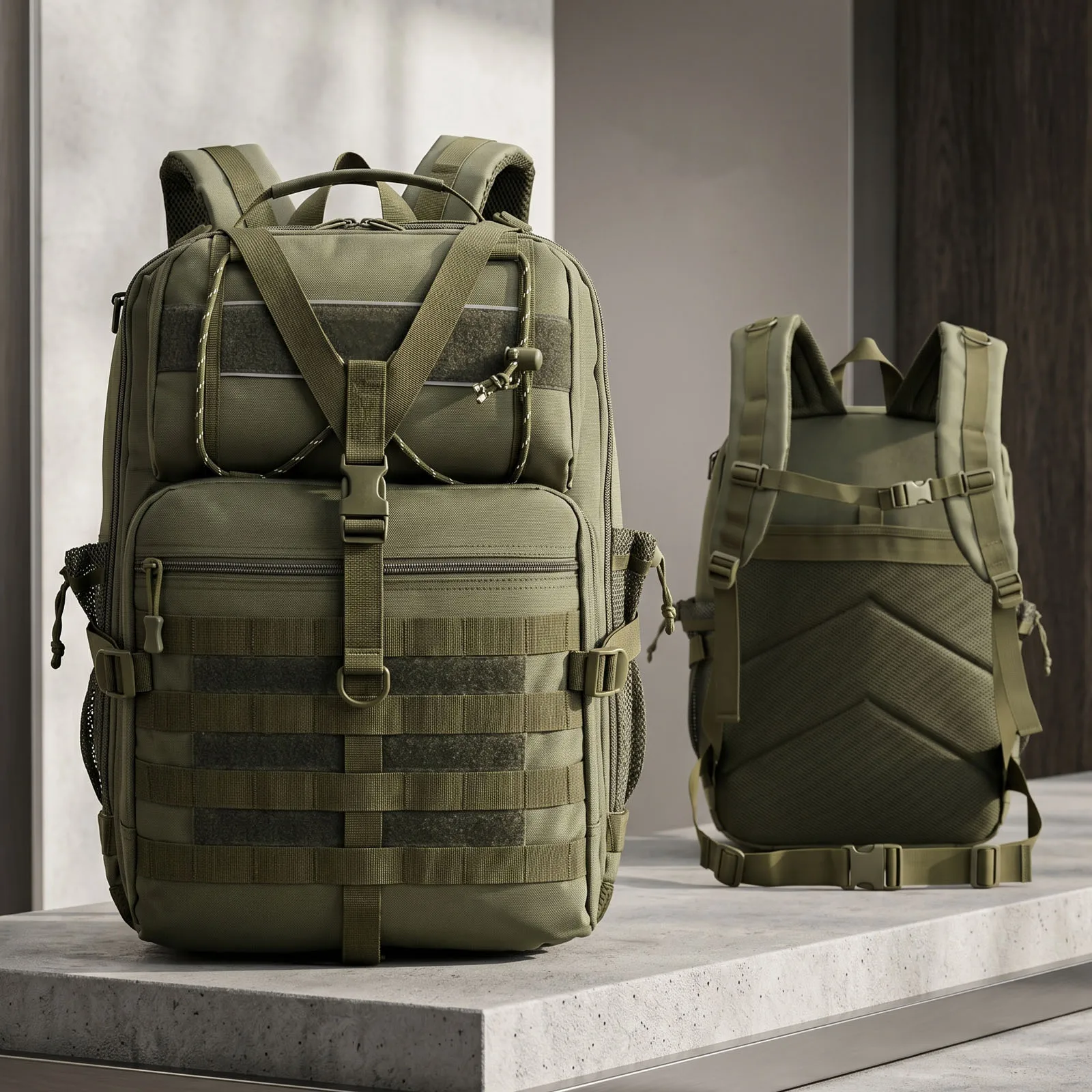 Men's Tactical Large Capacity Backpack,Waterproof Multi-functional Outdoor Travel Bag,Heavy Duty Hiking Camping Daypack