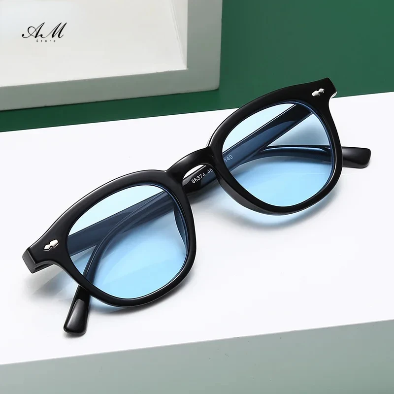 

Round Vintage Sunglasses Women Brand Designer Sun Glasses Female Retro Fashion Rivet Eyewear Black Mirror Oculos De Sol