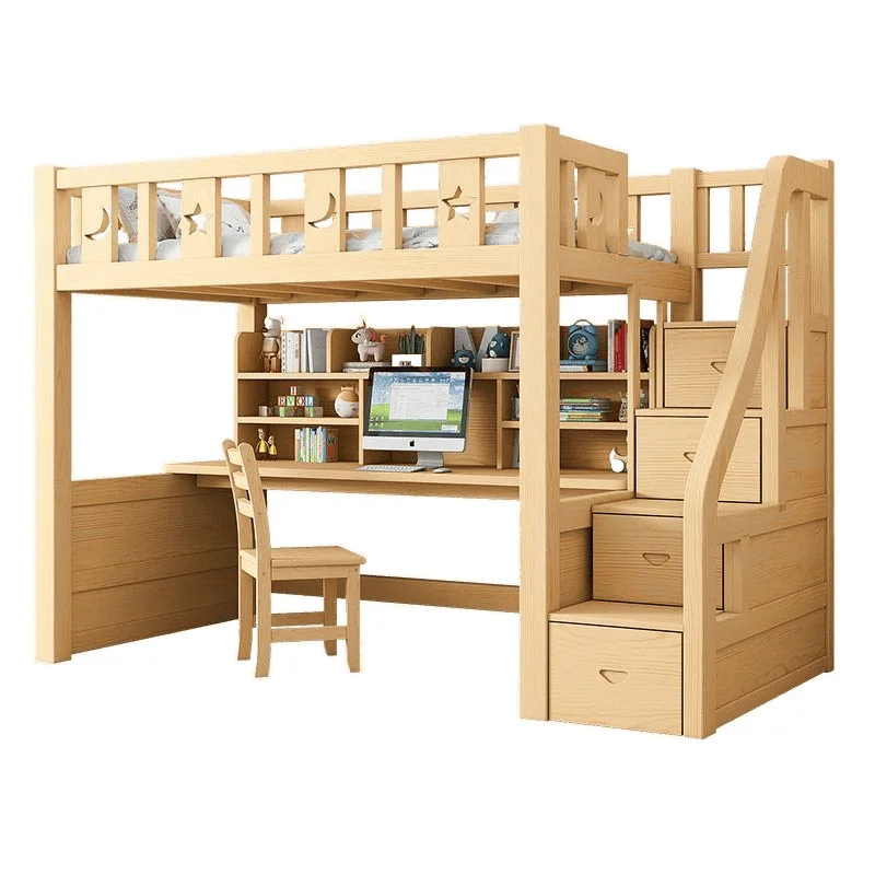 

On and off the table, bunk bed, high and low, double, with table, bed