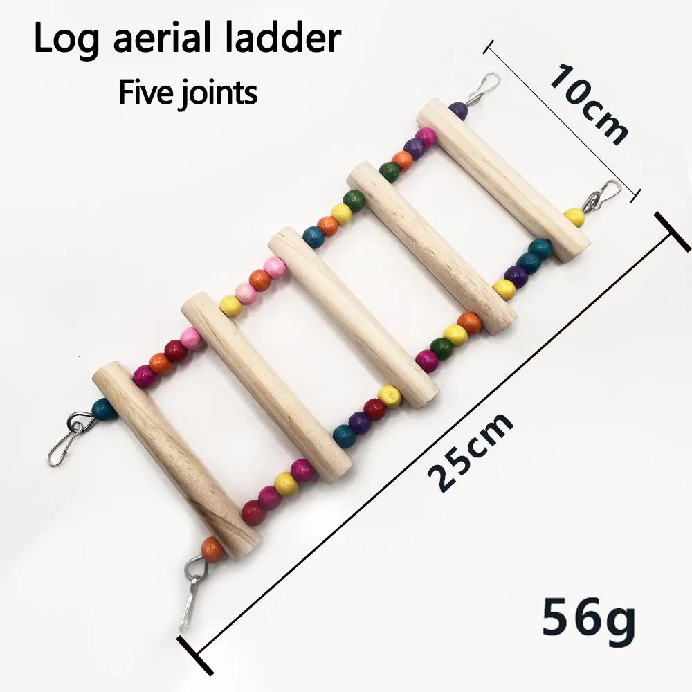 Parrot Bird Toy Woodwork Training Puzzle Toy Hanging Swing Climbing Ladder For Parrot Training Pet Bird Supplies