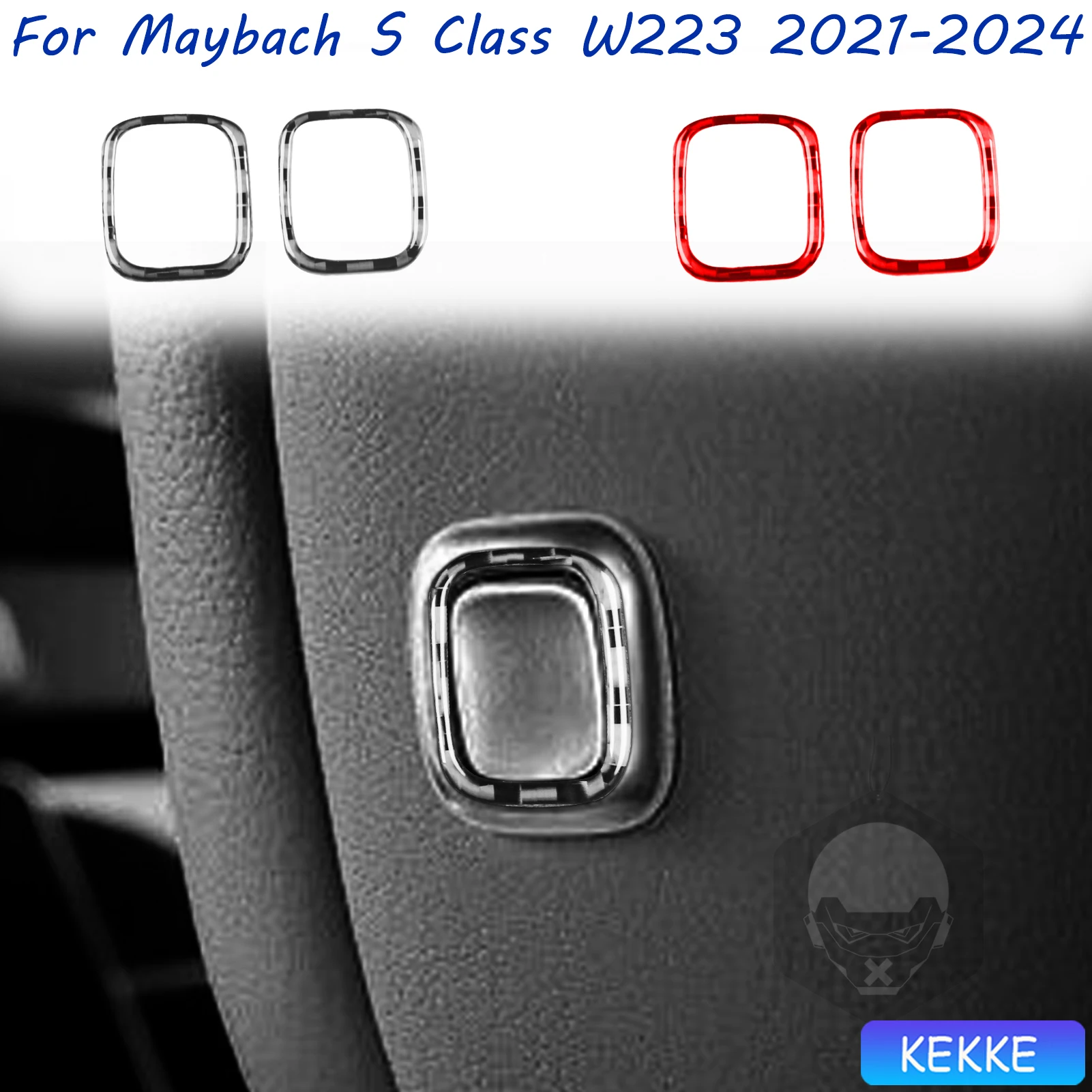 

For Mercedes Benz Maybach S Class W223 2021-2024 Front Headrest Adjustment Carbon Fiber Decorative Car Accessory Sticker
