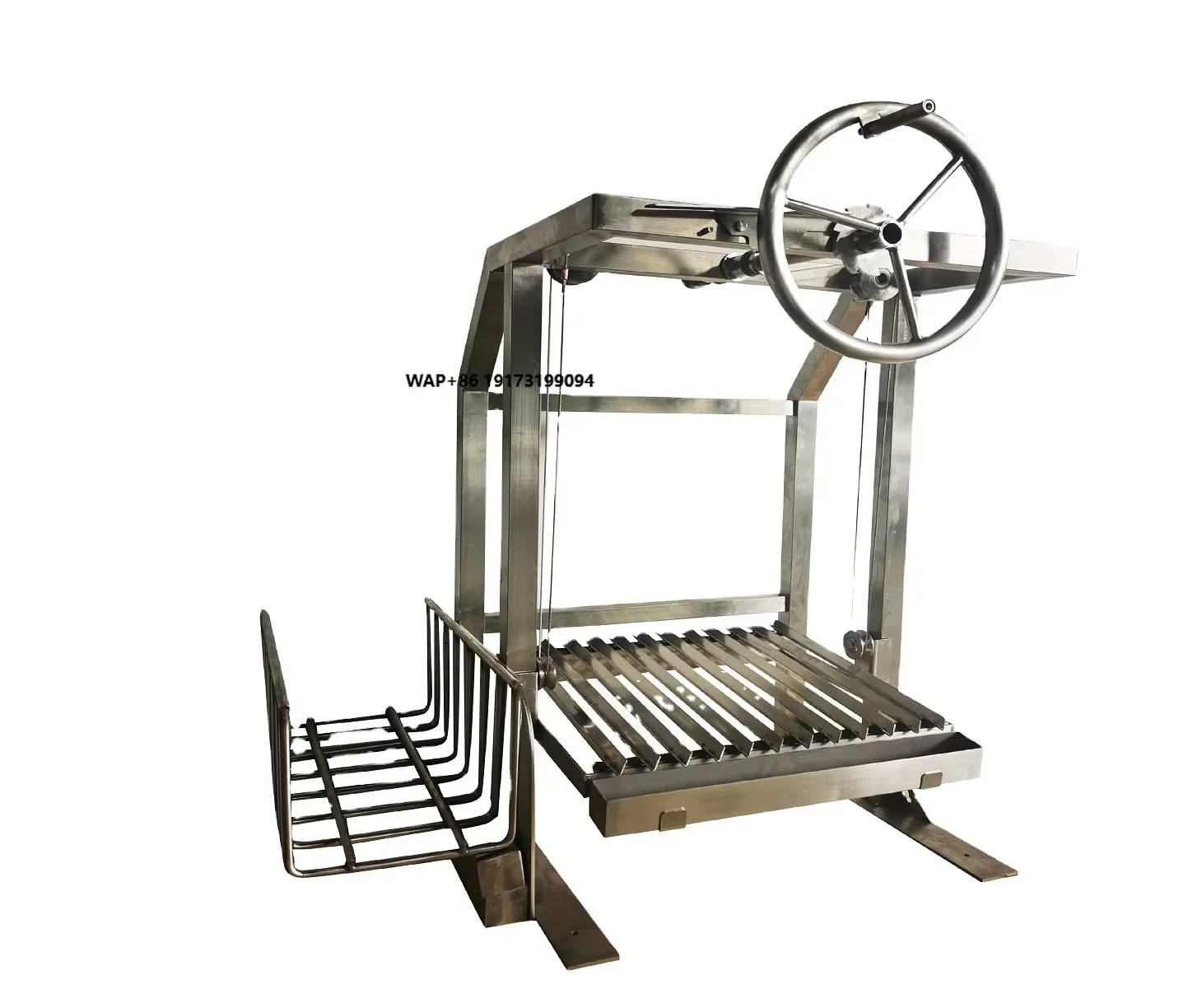 

Drop Santamaria/Argentina/Gaucho Grills-Modern Stainless Steel Movable Trolley Piezoelectric Ignition High Pressure Safety BBQ