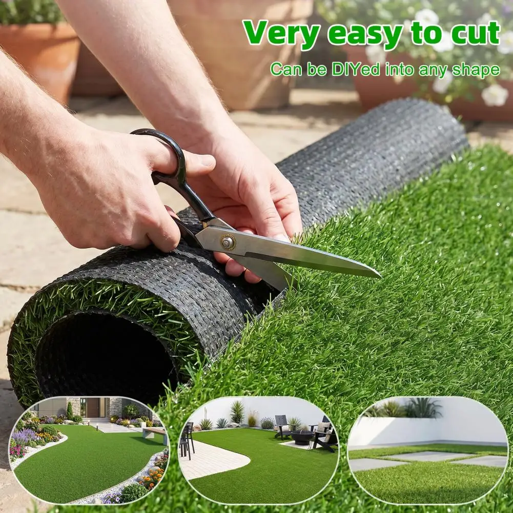 Artificial Grass Turf Customized Size Synthetic Fake Grass Mat for Dogs Realistic Faux Rug with Drainage for Garden Patio