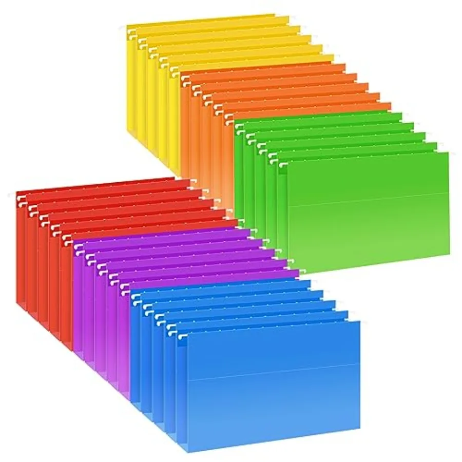 

Подвесные папки для файлов, 30 шт., цветные подвесные папки емкостью эпохи для шкафа для хранения документов, размер буквы с 30 шт., регулируемая вкладка Hangin