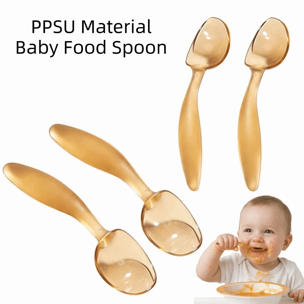 Silicone Food Spoon Soft Spoon High Temperature Resistance Learning To Eat Spoon Easy To Clean BPA-Free