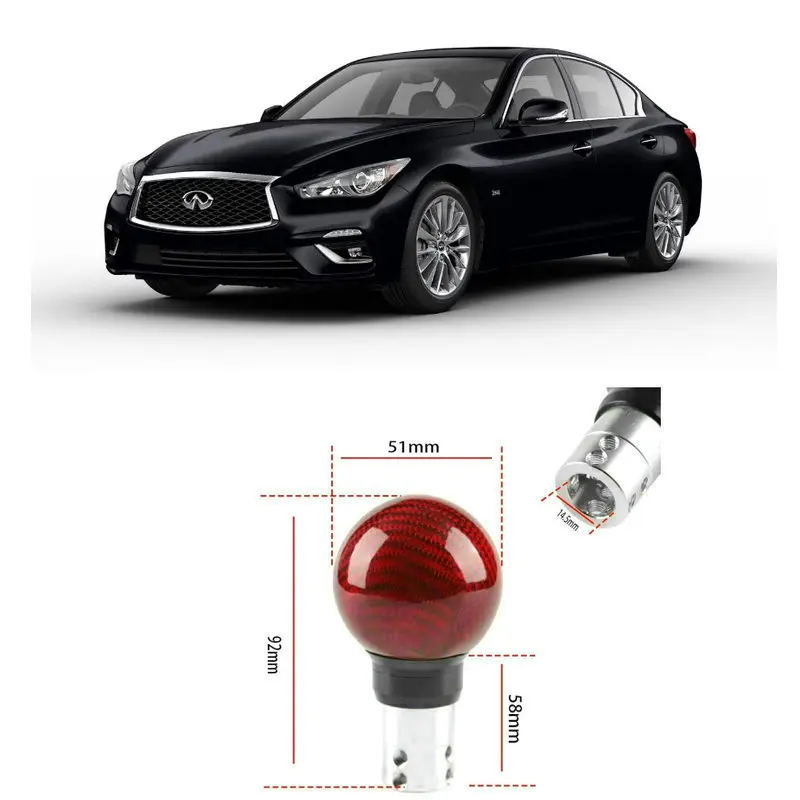 

1x Car Accessories Modified Carbon Fiber Shift Knob For infiniti Q50 ex30d ex37 fx35 fx45 fx37 fx50 g37 G37 Coupe m35 m45 QX80