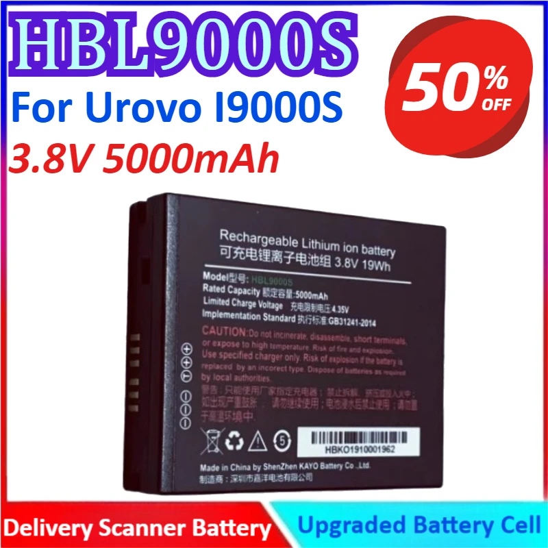 

HBL9000S 3.8V 5000mAh Delivery Scanner Battery For Urovo I9000S RFID DATA COLLECTION High Quality