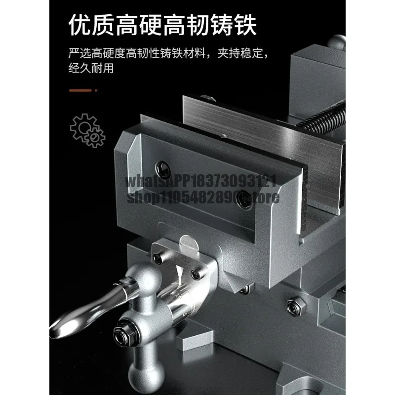 Drilling Machine Variable Milling Machine Bidirectional Mobile Vise Workbench Heavy Duty Precision Cross Flat Pliers Vise,