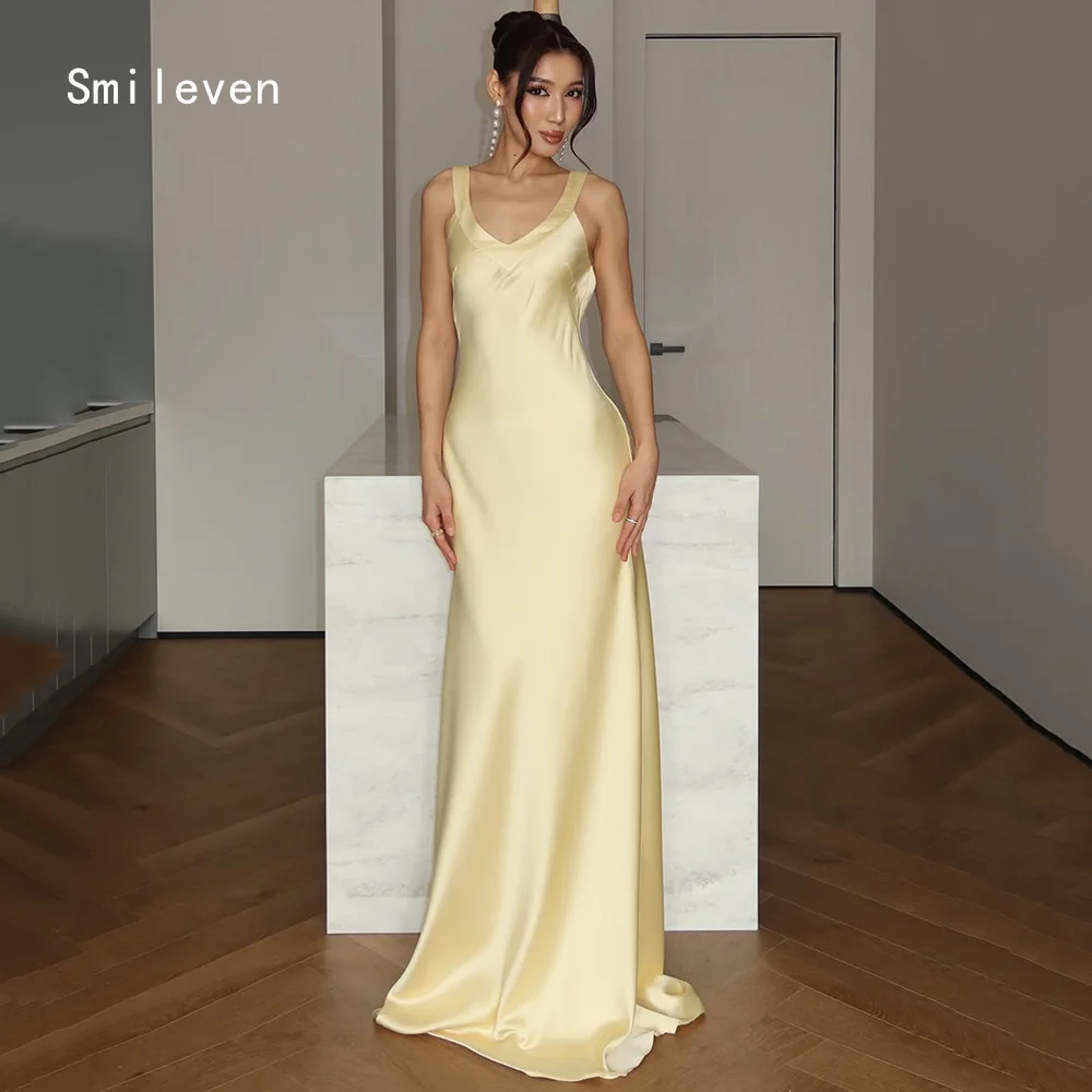 

Smileven Luxury Mermaid Prom Dress V Neck Elegant Gowns for Gala Party Simple Evening Dress Customized 2026