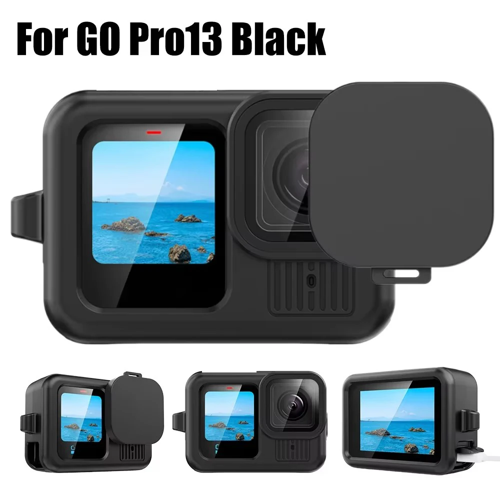 Cameras Protective Storage Case for GoPro Hero 13 Black Silicone Holder Cover with Tempered Glass Lens Screen Protectors