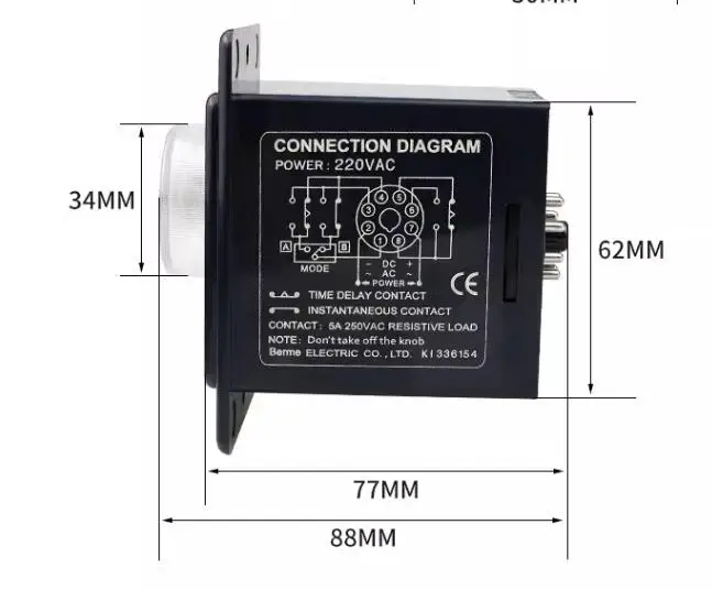 LUJINXUN Time Relay 1-60 Minutes Type Pointer AH2-Y Delay Controller DC 24V AC 220V 8 pins with Copper Coil Transformer