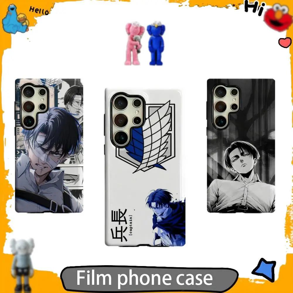 capa-de-telefone-attack-on-titan-levi-ackerman-2-em-1-concha-brilhante-para-samsung-galaxy-s25-s24-s23-s22-s21-plus-ultra