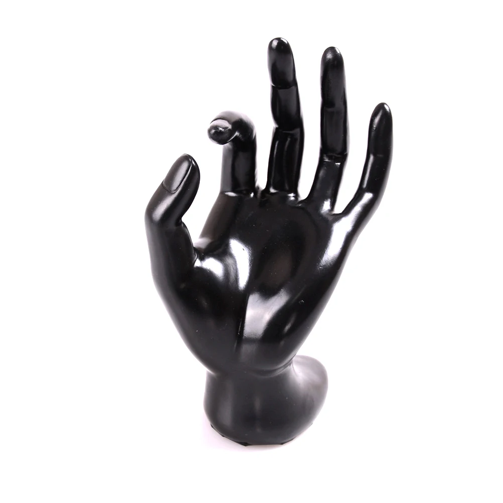 1 Pcs Lady Mannequin Ok Shaped Stand Hand Black Velvet Ring Bracelet Necklace Chain Watch Display Holder Stand 17.5 x 11x 7.5 cm