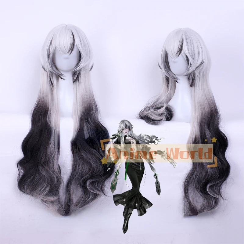 Oak Casket Cosplay Wig Path To Nowhere Game Black Gray Mixed Long 80cm Heat Resistant Synthetic Hair Headwear Role Play Party